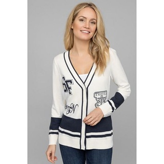 STRANDFEIN Cardigan, 1/1-Arm V-Ausschnitt Motiv-Intarsie figurumspielend