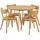 VCM Ebuy24 Roxby Essgruppe Tisch mit 4 Stühlen natur, Eiche.