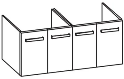 Artiqua 411 Waschtischunterschrank für D-Code 034812 Stahlgrau, 411-WU4T-D33-7142-88 411-WU4T-D33-7142-88