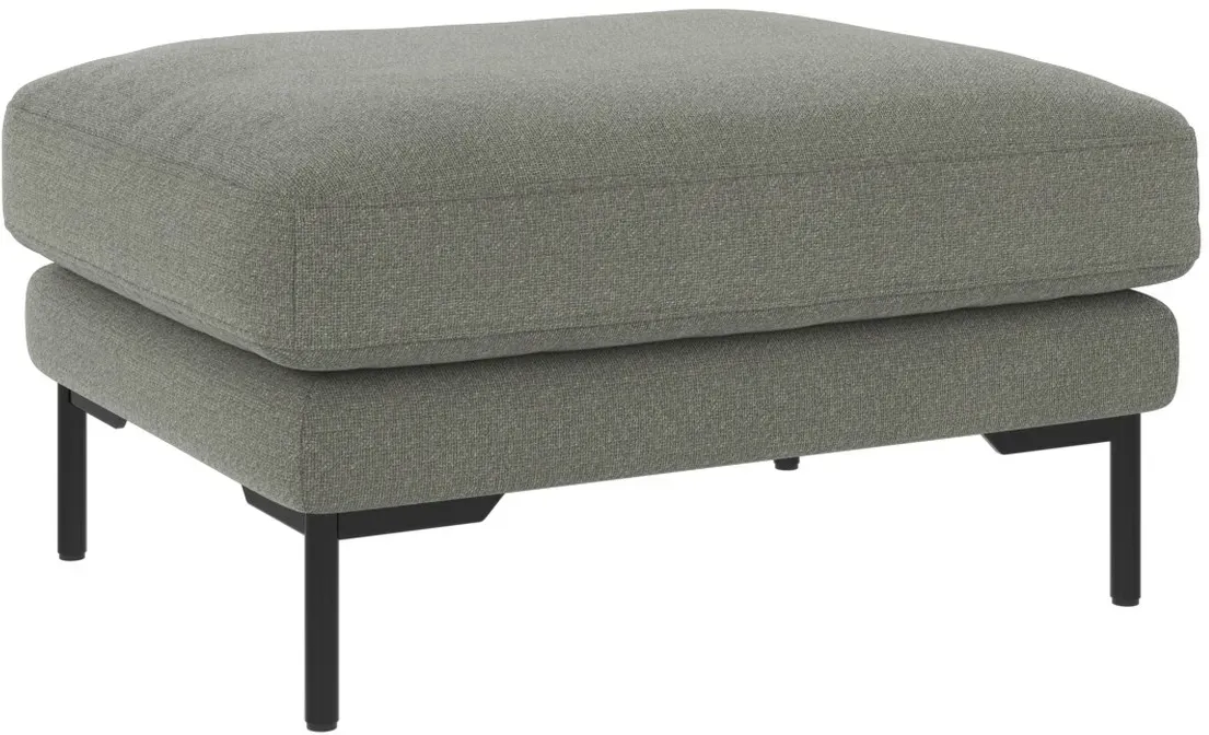Hocker Corwin aus Stoff mit Bezug Rita, klassisch gepolstert, Grün, Metallgestell, FSC-zertifiziert