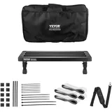 Vevor Pedalboard für Gitarre 508 x 280mm Aluminiumlegierung 1,2 kg superleichtes, klappbares Pedalboard für Gitarreneffekte mit Tragetasche Klettverschluss Rollstreifen für 10–12 Gitarrenpedale