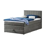 deinbett Boxspringbett mit Bettkasten ¦ braun ¦ Maße (cm): B: 121 H: 107