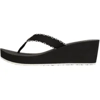 Tommy Hilfiger Damen Flip Flops Wedge Beach Sandal mit Plateau, Schwarz (Black), 40