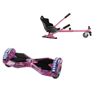 6.5 Zoll Hoverboard mit Standard Sitz, Transformers Galaxy Pink PRO, Standard Reichweite und Rosa Hoverboard Sitz, Smart Balance