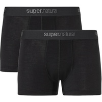 super.natural Herren M Tundra175 2-Pack Boxershorts, Jet Black/Jet Black, M EU