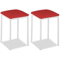 ASTIMESA Küchenstuhl aus Metall mit offener Rückenlehne, rot, 39 cm x 45 cm x 40 cm