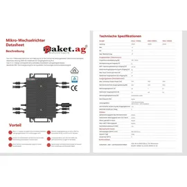 Paket.ag Balkonkraftwerk Bifazial 1840 W inkl. 2000 W WiFi-Wechselrichter