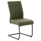 MCA Furniture 2er Set Schwingstuhl Asti - Feingewebe Olivegrün