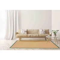 carpetfine Sisalteppich Sisal, auch als Läufer erhältlich, rechteckig, Höhe: 5 mm, mit farbiger Bordüre, Anti Rutsch Rückseite, viele Größen, Wohnzimmer grün 80 cm x 150 cm x 5 mm