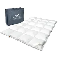 Klosterdorf Betten Manufaktur Klosterdorf Bettenmanufaktur Premium Ganzjahresdecke - ''exzellent'' - 135x200 cm - 510 Gramm - LEICHT - Daunendecke - Bettdecke - Handarbeit aus Deutschland - Für einen gesunden Schlaf