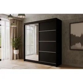altdecor Schiebetürenschrank 200 cm 215 x 61 cm Schwarz