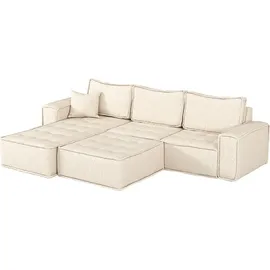 Fun Möbel Ecksofa Modulsofa 4-teilig SANDE XL Stoff Raven Flaschengrün Ottomane Links - Grün