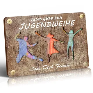 Frexpor Jugendweihe Geldgeschenke Holz im Kleinforma, Jugendweihe Geschenke Mädchen Junge, Geldgeschenke Verpackung,Jugendweihe, Konfirmation (Holz Maserung)
