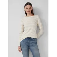 S.Oliver Langarmshirt T-Shirt Gestreiftes Langarmshirt aus Flammgarn mit U-Boot-Ausschnitt