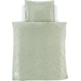 Träumeland Jersey Fiore Blumen allover Grün 80 x 80 cm + 40 x 35 cm