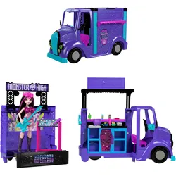 Puppen Fahrzeug MATTEL "Monster High Fangtastic Food-Truck Spielset mit Puppe Draculaura" Puppenausstattungen bunt Kinder Puppenzubehör