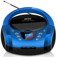 Cyberlux CL-710 tragbarer CD-Player (CD, Kinder CD Player tragbar, Boombox, Musikbox, FM Radio mit MP3 USB) blau