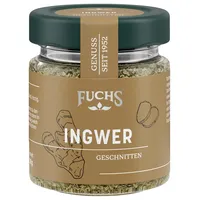 Fuchs Gewürze - Ingwer geschnitten | Für Tee und zum Kochen | 38 g