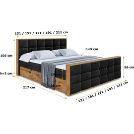 altdecor Boxbett 200 x 200 cm H3 Schwarz