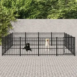 vidaXL Outdoor-Hundezwinger Stahl 15,05 m2