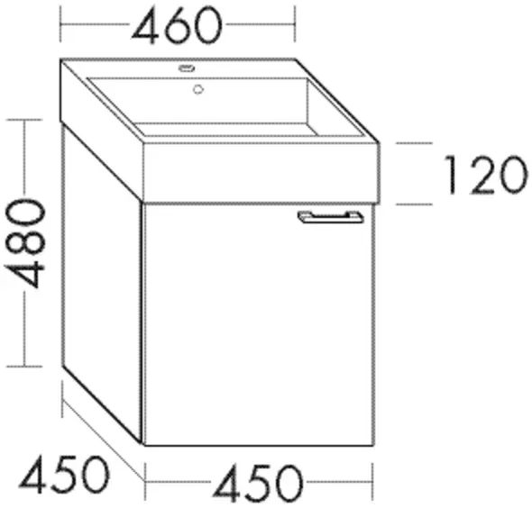 Burgbad Waschtischunterschrank Sys30 PG1 Aqua 480x450x450 Eisblau Matt, WVED045RF5663 WVED045RF5663