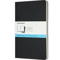 Moleskine Cahier Journals Gepunktete Notizbücher L schwarz 3 St.