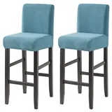JHLD Barhocker Stuhlhussen, Jacquard Stuhlhussen Stretch Bar Stuhlhussen Stuhlhussen Maschinenwaschbar Für Wohnzimmer-Blau-Satz von 2