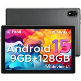 DOOGEE U10 Tablet 10 Zoll, Android Tablet, 4GB RAM+128GB ROM kinder Tablet (10.1", 128 GB, Android 15, WIFI, 16GB RAM (4 + 12 GB erweitert), Widevine L1, WiFi 6, 5060mAh) grau