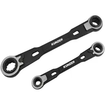 Kunzer 7RRS02 Ring-Ratschenschlüssel-Satz 4fach Schlüsselweite (Metrisch) 8 - 19 mm