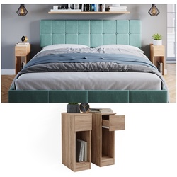 Vicco Nachttisch Enton sonoma, Schlafzimmerkommode 20x60 cm 2er Set