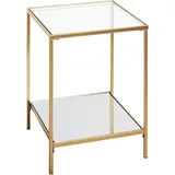 Haku-Möbel Beistelltisch Gold Transparent Metall 39 x 55 cm