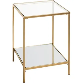 Haku-Möbel Beistelltisch Gold Transparent Metall 39 x 55 cm
