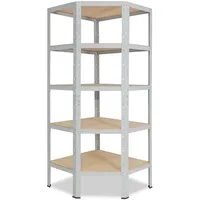 shelfplaza OFFICE 200x70x45 cm Eckregal in lichtgrau mit 5 Böden und 175 kg Traglast pro Boden