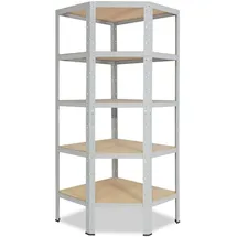 shelfplaza OFFICE 200x70x45 cm Eckregal in lichtgrau mit 5 Böden und 175 kg Traglast pro Boden