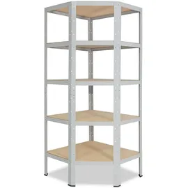 shelfplaza OFFICE 200x70x45 cm Eckregal in lichtgrau mit 5 Böden und 175 kg Traglast pro Boden