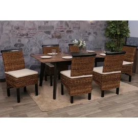 MCW Esszimmerstuhl Acireale Bananengeflecht braun 6er Set