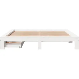 vidaXL Massivholzbett 180 x 200 cm Weiß