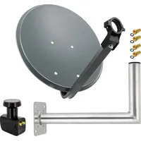 PremiumX SAT Anlage 45cm Anthrazit Satellitenantenne Twin LNB Wandhalter