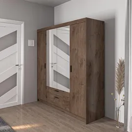 masseno Drehtürenschrank ELENORA 176,3 x 190,5 x 53 cm Braun