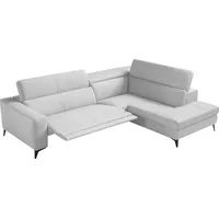 Egoitaliano Ecksofa »Edith, Designsofa mit hohem Sitzkomfort, L-Form«, inkl. elektrischer Relaxfunktion und manuell verstellbaren Kopfteilen weiß