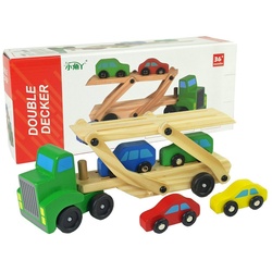 LEAN Toys Spielzeug-Auto Truck LKW Holzlastwagen Lastwagen Auto Motorrad Rennwagen Geländewagen grün