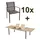 ASS Altenburger Gartengarnitur Edelstahl Batyline A-Grade Teak Set Ausziehtisch 200-240-280 x 100 cm + 10 Sessel mit Batyline Bespannung Serie KUBA-BRA...