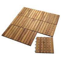 BURI Holzfliesen 8m2 BURI® Holzfliesen geölt 30x30 Akazienholz Terrassenfliesen Garten braun