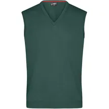 James & Nicholson Men's V-Neck Pullunder Klassischer Baumwoll-Pullunder grün, - Größe XXL