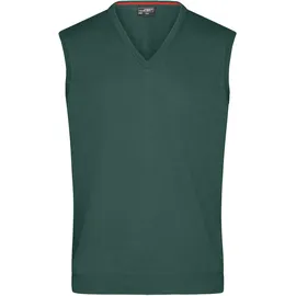 James & Nicholson Men's V-Neck Pullunder Klassischer Baumwoll-Pullunder grün, - Größe XXL