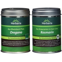 Herbaria Oregano gerebelt, 1er Pack (1 x 20 g Dose) - Bio & Rosmarin geschnitten, 1er Pack (1 x 40 g Dose) - Bio