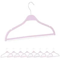 Relaxdays Kleiderbügel, 10er Set, Weizenstroh, Kunststoff, nachhaltig, Bügel platzsparend,