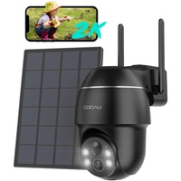 COOAU Überwachungskamera Aussen Solar Akku - Kamera Überwachung Außen - 2K PTZ 355°/90° Kabellos WLAN IP Kamera​Outdoor mit Smart Bewegungsmelder | Farbige Nachtsicht | WiFi Weitwinkel Camcorder