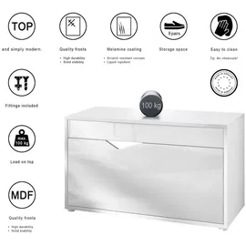 Vladon Kolmio 85 x 50 x 33 cm Sitzbank / schwarz matt