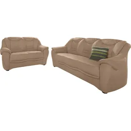 sit&more Polstergarnitur 2-Sitzer + 3-Sitzer Mikrofaser  braun